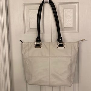 Tignanello white leather handbag